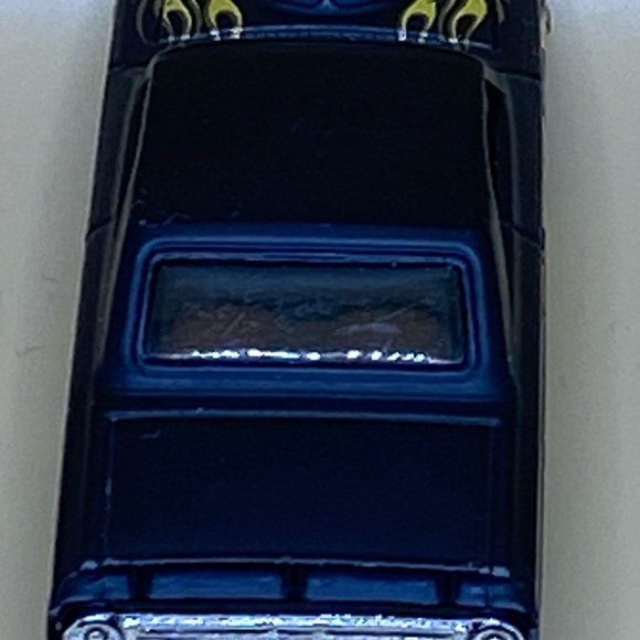 Hot Wheels 2007 Custom’64 Ford Galaxie Dcast 3” Car FlatBlack Yellow Flames 🔥 - Picture 8 of 16